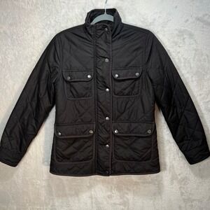 Thread & Supply Quilted Barn Jacket Women's XS Black Utility Sherpa Lined Cozy